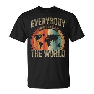 Todos quieren dominar el mundo, camiseta vintage negra, talla unisex para adultos - Product Image 1