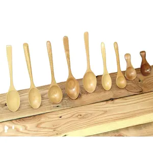 Commercio all'ingrosso cucchiai di legno a manico lungo marmellata di caffè creativo gelato al miele cucchiai di riso giapponese cucchiai