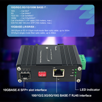 Convertisseur de média Ethernet industriel 10G, transceiver optique à fibre, 10/5/2.5G/1G/100BASE-T RJ45 vers 10GBASE-X SFP+, entrée 12~48VDC