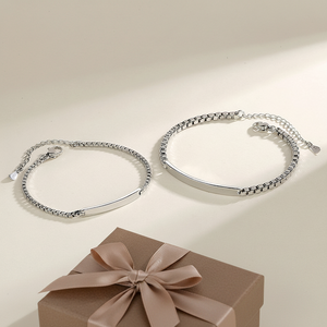 Braccialetti Personalizzati per Coppie, Gioielli in Acciaio Inossidabile Incidibili per Innamorati e <span class=keywords><strong>Migliori</strong></span> Amici - Product Image 3