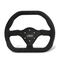 Volante de Carreras OEM de 310 mm en Forma de D, con Base Plana de Aluminio y Revestimiento de Gamuza, Universal para Drift, Rally y Simulación, Directo de Fábrica