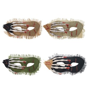 Topeng Pesta Tema Horor Halloween Baru, Masker Mata dengan Figur Tengkorak dan Tangan Plastik - Product Image 1