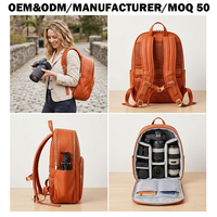 Sac à dos professionnel en cuir végétalien pour appareil photo reflex numérique, grand format, étanche, pour photographe, sac pour ordinateur portable et drone, fabricant OEM