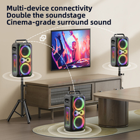 Altavoz para Fiestas en Exteriores PT21 RGB IPX-5 Resistente al Agua con Batería Recargable y Entrada AUX, Salida de 250W, hasta 15 Horas de Reproducción