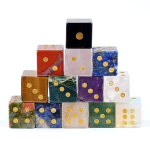 Dés carrés 16 mm en <span class=keywords><strong>pierre</strong></span> naturelle taillée, semi-précieuse, pour accessoires de divertissement - Vente chaude - Product Image 1