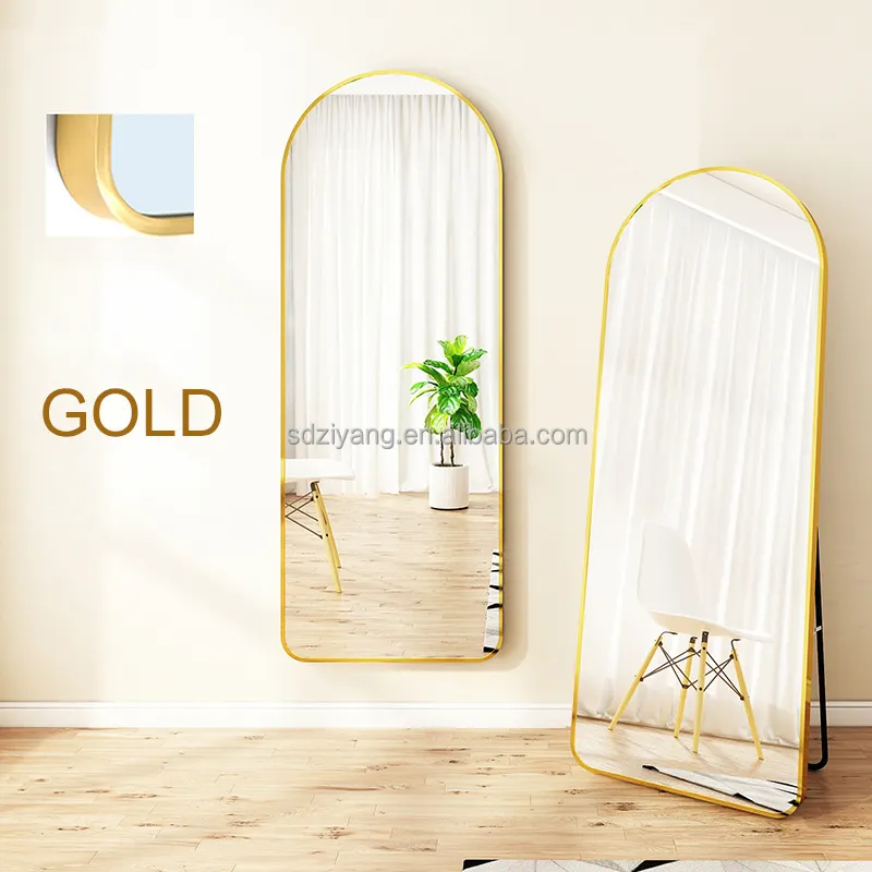 Wholesale European-style Arched Full-length Mirror Floor Clothing Store Fitting Mirror Looks Thin Bridal Shop Mirror