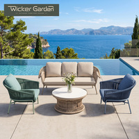 Fauteuil de jardin tressé sur mesure avec cadre en aluminium et coussin pour terrasse extérieure – Vente en gros pour revendeurs