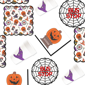 DAMAI Nuevo Juego de Platos de Papel para Halloween, Decoraciones para Fiestas Temáticas de Halloween, Platos, Vasos y Servilletas de Papel para Niños, Fiesta de Halloween - Product Image 2