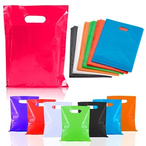 Sac de shopping personnalisé YC avec nom de marque, sac d'emballage pour vêtements de boutique avec logo imprimé, sacs en plastique LDPE à poignée découpée - Product Image 2