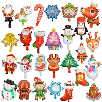 Ballons en aluminium fantaisie miniatures de Noël en gros pour la décoration de fête de Noël, fournitures pour sapin, chaussette, flocon de neige et renne