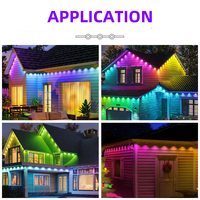 Смарт-RGB светодиодный карниз 108FT 72-светодиодное приложение с дистанционным голосовым управлением постоянное Наружное освещение праздничное Рождественское украшение для Хэллоуина