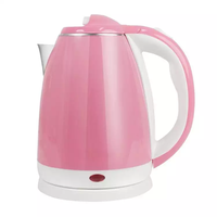 Bouilloire électrique à double paroi de 2 L, couleur personnalisée, pour faire bouillir de l'eau, du thé et du café, arrêt automatique, 360° °   Base, OEM
