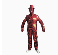 Costume de scène élégant AE-S523 pour la danse robotique, inspiré des vêtements des minorités chinoises, avec haut-de-forme, masque et gants en coton