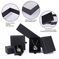 Boîte cadeau à bijoux coulissante haut de gamme en carton rigide avec insert personnalisé pour collier, bague, boucles d'oreilles et montre