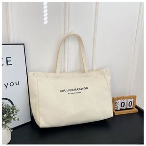 Sac fourre-tout en toile de coton grande capacité 16 oz, couleur unie, poignée, fermeture éclair, doublure en nylon, écologique, tendance urbaine - Product Image 2