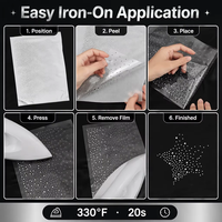 Flatback Iron-On Bling Sheets Strass Transferts Applique Hot Melt Cristal Stickers Patchs pour Vêtement Chemises Hoodies