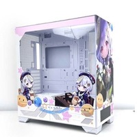 VK03 Shark Gura Vertical ATX/Micro-ATX Aluminum Alloy Gaming Computer Case with Side Panel Window Spcc Material