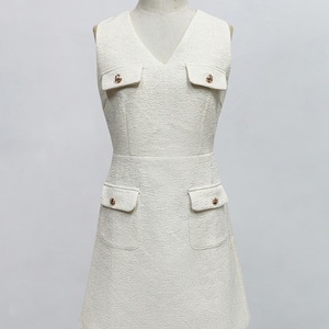 Vestidos Midi de Punto de Poliéster sin Mangas con Cintura Natural y Ajuste Delgado, Estilo Francés, de Alta Gama, Personalizados al por Mayor OEM/ODM - Product Image 2