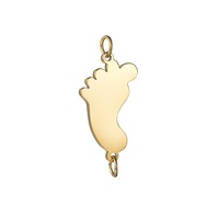Mode acier inoxydable mignon enfants bébé pied empreinte 18k plaqué or pendentif fête des mères cadeau bijoux