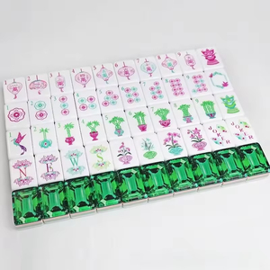 Jeu de Mahjong de Voyage de Luxe Huyo Chinoiserie 160 Pièces, Multicouche, Style Américain 'Oh My Mahjong', avec Tuiles en Acrylique Vertes Gravées sur Mesure - Product Image 4