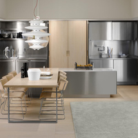 Armoire murale de cuisine moderne laquée haute brillance personnalisée Armoire de cuisine en inox design pour petites cuisines