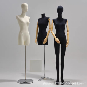 Black White Abstract <strong>Female</strong> Face Half Body <strong>Dummy</strong> Mannequin <strong>Plastic</strong> Clothing Store Display Stand Flat Shoulder Full Body - Product Image 4