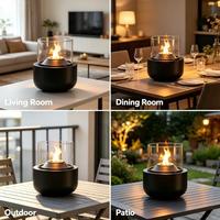 Cheminée de table en métal OEM, brûleur sans fumée, cheminée à l'éthanol pour S'mores, ensemble cadeau, foyer de table en gros conforme à la norme ASTM F3363