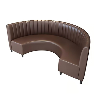 Sofá de Comedor Comercial Moderno Tapizado <span class=keywords><strong>con</strong></span> Diseño Acanalado de Lujo, Asientos de Media Luna para Restaurantes de Alta Gama - Product Image 4