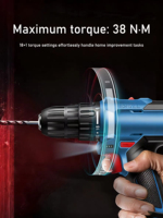 Perceuse à percussion sans fil 16V à moteur brushless, qualité industrielle, rechargeable au lithium-ion, réglable 10mm 550W, directement de l'usine OEM