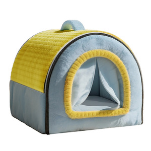Cuccia per Gatti Convertibile e Pieghevole di Lusso, Tenda Invernale Calda, Staccabile e Lavabile, per Animali Domestici di Piccola e Media Taglia - Product Image 1