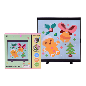 2000 Pcs Flexible <b>Mesh</b> Canvas Beads Craft Kit No Ironing DIY Mosaic Painting Educational Toys for Kids Christmas Gift - Product Image 1