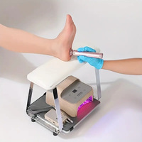 Repose-pieds standard pour manucure, hauteur 37 cm, avec roulettes, repose-pieds mobile