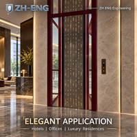 Porte d'entrée d'ascenseur en verre et acier inoxydable sur mesure de qualité supérieure avec design LED pour hôtel, villa et bâtiment commercial