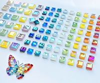 1000g 1cm Ubin Mosaik Kaca Kristal Warna-warni untuk Kerajinan DIY Tatakan Gelas Vas Lampu, Grosir 1100pcs Ubin Mosaik untuk Kerajinan