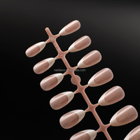 NADECO Vente chaude Kit de faux ongles en acrylique français à presser, formes amande, motifs DIY, pose rapide et facile, couverture complète, manucure artificielle