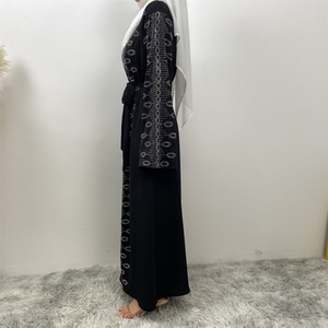 1424# Latest Ramadan Abaya for Women Muslim Fashion Luxury Silver <b>Sequin</b> Abaya Modest Ladies Clothing Wholesale - Product Image 4