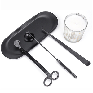 Ensemble d'accessoires de bougies chauffe-plats, 4 pièces en <span class=keywords><strong>métal</strong></span> or Rose, étiquette privée, outils de coupe, <span class=keywords><strong>mèche</strong></span> en or Rose - Product Image 1