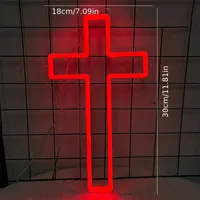 Letrero LED de Neón con Cruz de Jesucristo Personalizado por Fabricante Mayorista para Decoración Religiosa de Pared en Iglesias