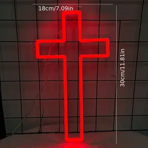 Luz LED con Cruz de Jesucristo, Alimentación USB, Multicolor, IPX3 Impermeable, Decoración de Pared para Centro Comercial, Hogar, Iglesia, Boda, Fiesta, Pascua - Product Image 2