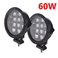 Projecteur LED pour véhicule tout-terrain 7'' 1200m 60W 24V, barre de protection 9 pouces, combo 12V 4x4, éclairage extérieur de voiture, éclairage LED pour pare-chocs