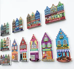 Commercio all'ingrosso della fabbrica Amsterdam Paesi Bassi UV 3D magnete stampato magnete da frigorifero viaggio regalo commemorativo