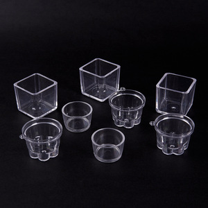 Mini plastic simulation pudding cups, jelly cups, transparent cups, small square <b>boxes</b>, DIY cream glue clay empty container - Product Image 3