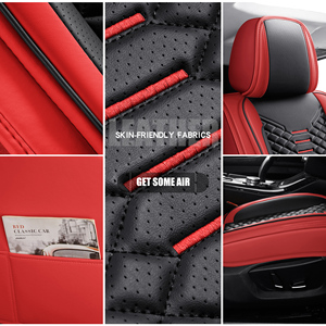 Housses de siège universelles en <span class=keywords><strong>cuir</strong></span> PU FXAP pour <span class=keywords><strong>Jeep</strong></span> <span class=keywords><strong>Renegade</strong></span> Fiat 500X, résistantes à l'usure, motif diamant, ensemble complet - Product Image 3