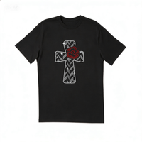 Vente chaude : Motifs de transfert thermique personnalisés en strass avec design croix chrétienne pour T-shirt