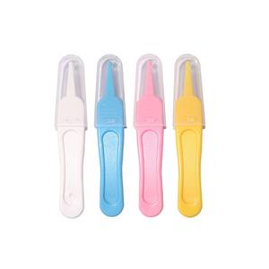 Pince à clip pour gouttes nasales pour bébé en plastique de 9 cm, pince à clip pour le nettoyage quotidien des bébés, pince à clip à tête ronde - Product Image 1
