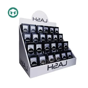 Customized Design 4 Tier Retail Promotion Counter Cardboard Lip Gloss Cosmetic Perfume Eyelash Display Stands