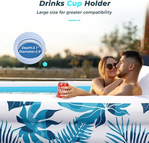 Grande <span class=keywords><strong>piscine</strong></span> gonflable en PVC d'usine avec support de gobelet de siège de dossier de 3 soupapes d'air <span class=keywords><strong>pour</strong></span> la pelouse extérieure d'arrière-cour - Product Image 5