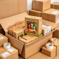 Boîte à jouets en kraft personnalisée multi-tailles avec fenêtre et languette de suspension pour l'emballage de jouets, vente en gros en vrac, directement de l'usine