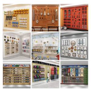 Slatwall MDF مشقوق مجلس/15 مللي متر 18 مللي متر PVC سطح فتحة جدران عجيزة لوحة مع خطافات معدنية - Product Image 4