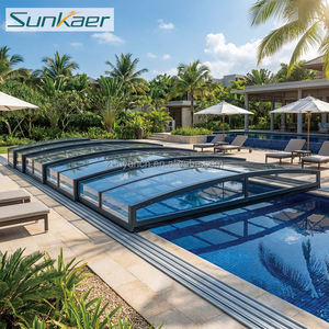 Sunaker <span class=keywords><strong>Véranda</strong></span> coulissante en aluminium motorisée pour extérieur, toit en verre <span class=keywords><strong>rétractable</strong></span> électrique, enclos de <span class=keywords><strong>piscine</strong></span> motorisé - Product Image 3